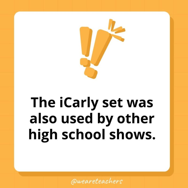 The iCarly set was also used by other high school shows. The iCarly set was also used by other high school shows.
