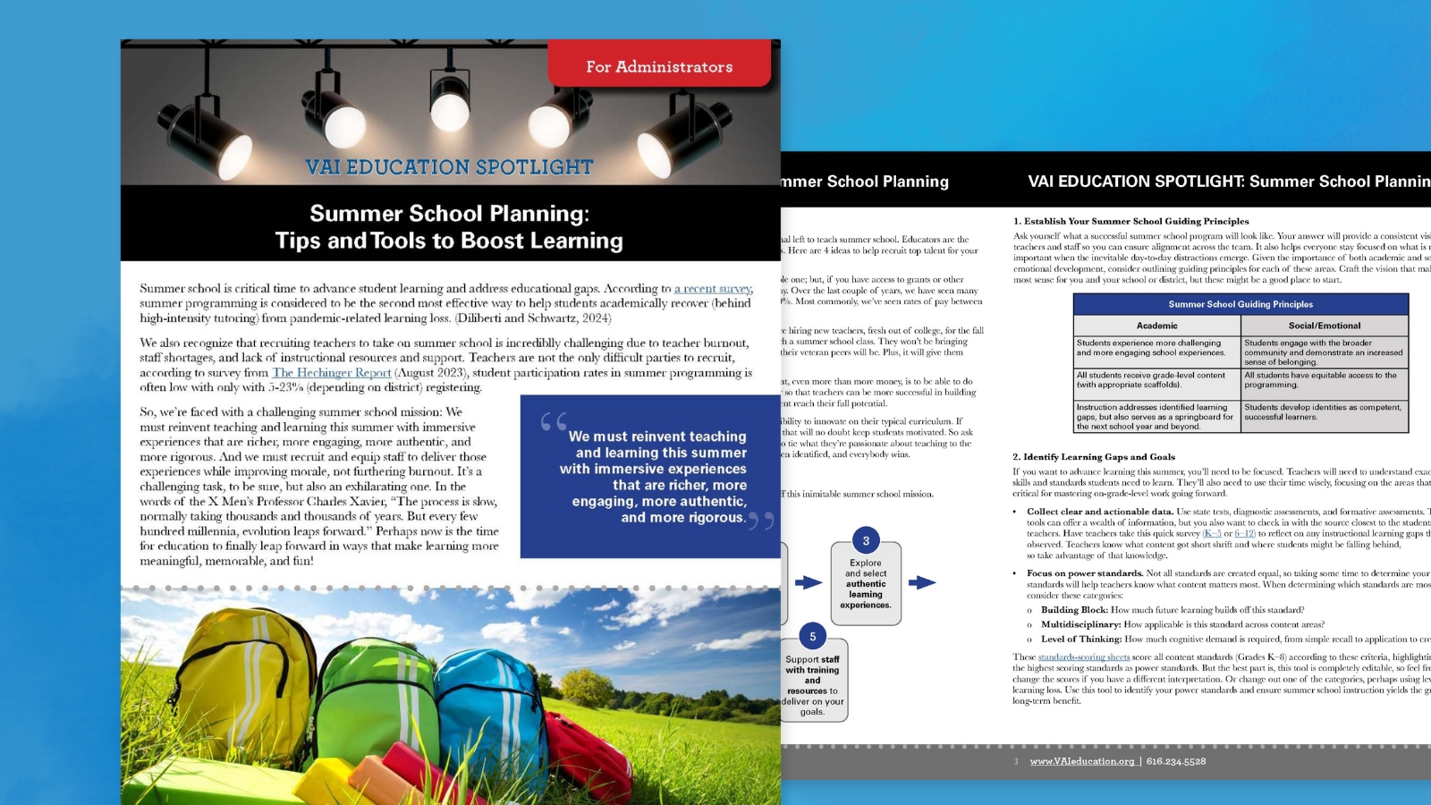 van andel summer school planning 2