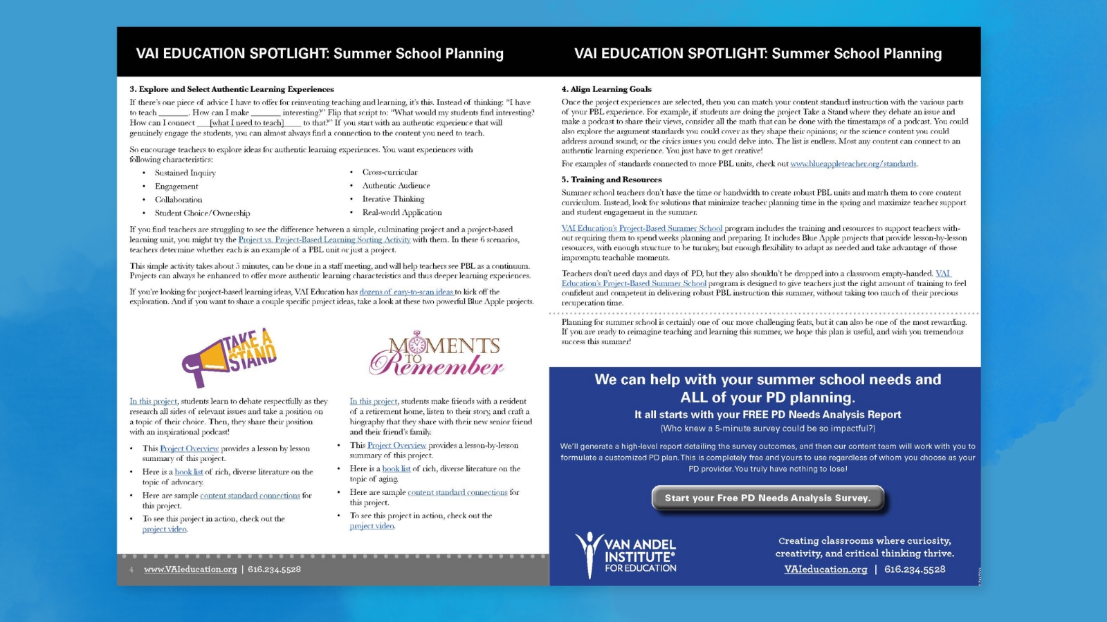 van andel summer school planning 3