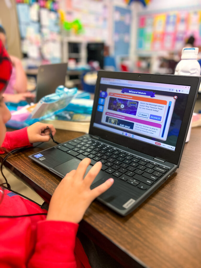 How Prodigy Math Made Practice the Most Popular Part of Our Day Image of a student's hand playing Prodigy Math games on his laptop