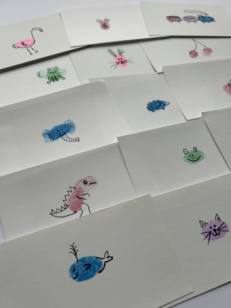 Variety of Animal Fingerprint Art Many sheets of animals fingerprint art