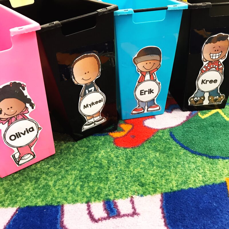 Student Book Bin Labels Personalized student book bins.