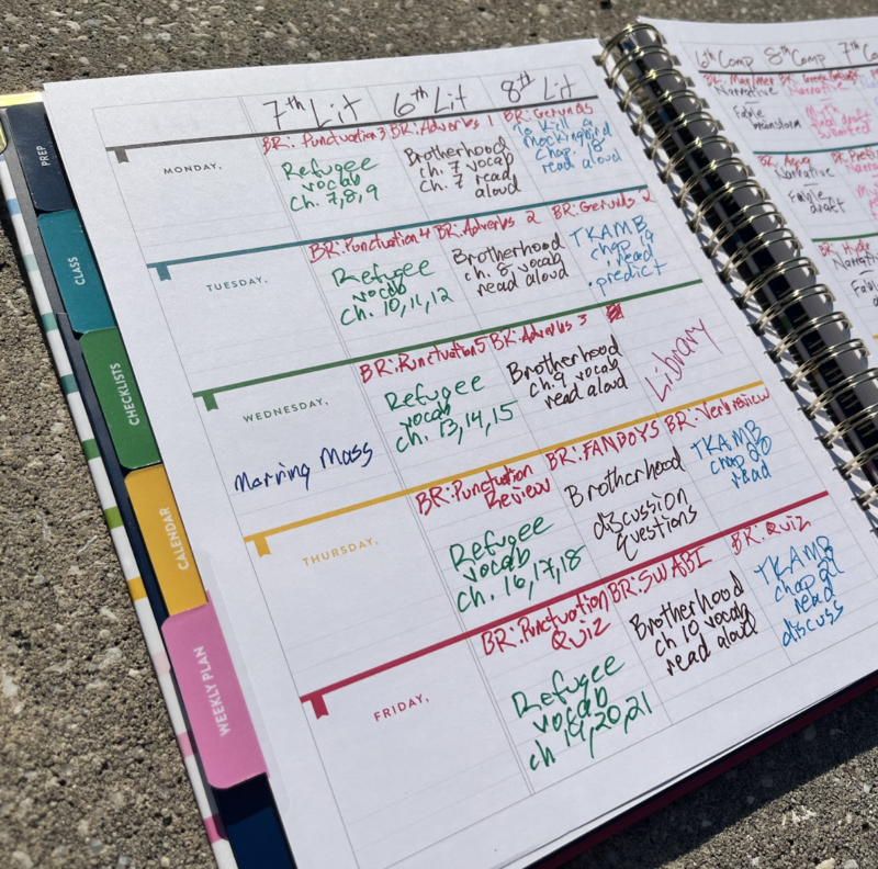 Courtesy of Emily Ley An example of best teacher planner by Emily Ley