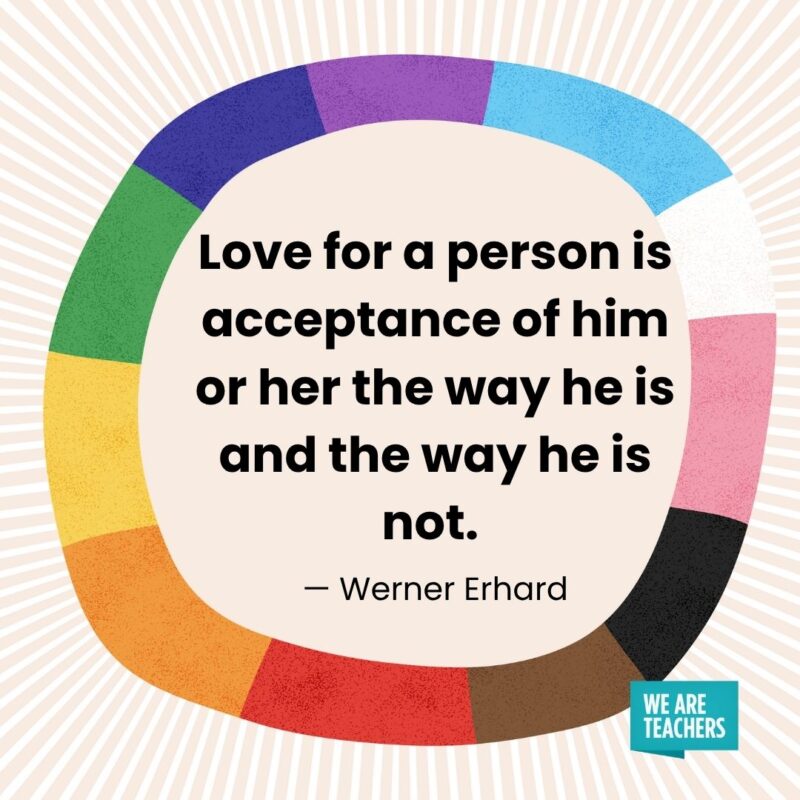 Love for a person is acceptance of him or her the way he is and the way he is not. — Werner Erhard Love for a person is acceptance of him or her the way he is and the way he is not. — Werner Erhard