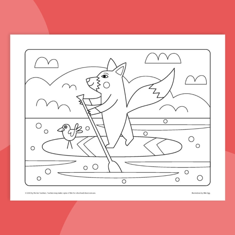 Paddle boarding fox Paddle boarding fox