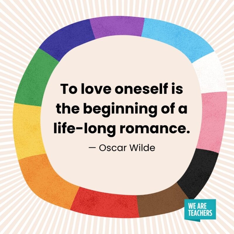 To love oneself is the beginning of a life-long romance. — Oscar Wilde To love oneself is the beginning of a life-long romance. — Oscar Wilde