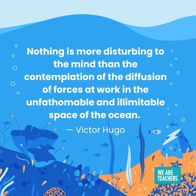 Nothing is more disturbing to the mind than the contemplation of the diffusion of forces at work in the unfathomable and illimitable space of the ocean. — Victor Hugo Nothing is more disturbing to the mind than the contemplation of the diffusion of forces at work in the unfathomable and illimitable space of the ocean. — Victor Hugo