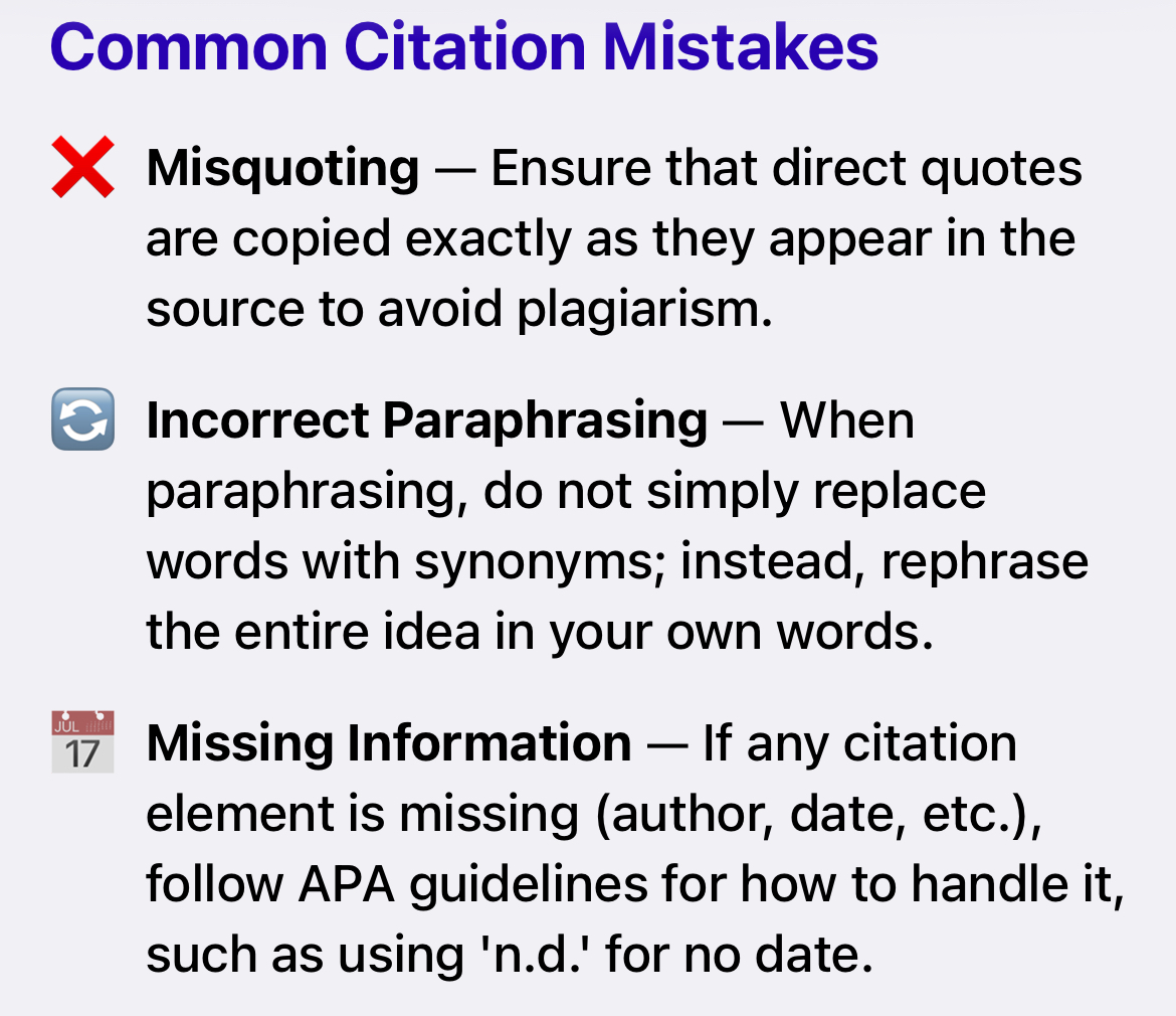A screenshot of a summary of citation advice generated by Arc search.