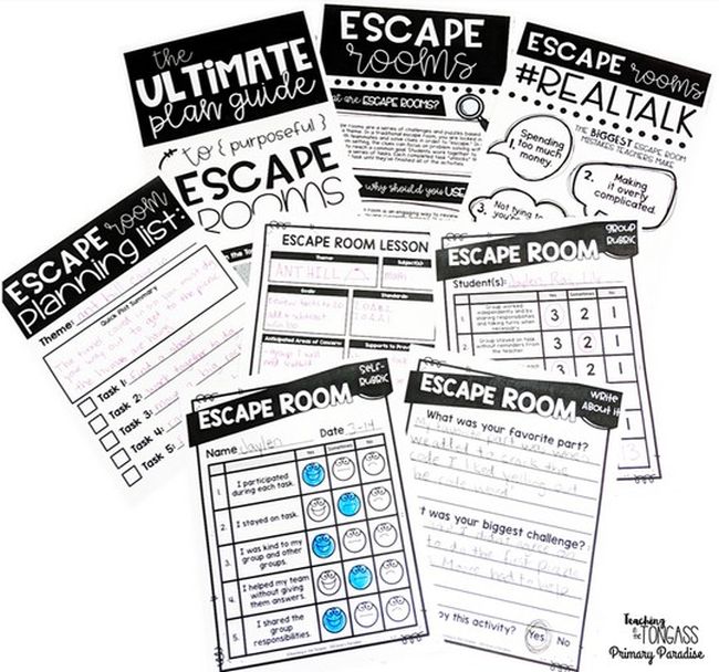 Classroom Escape Rooms: Planner Printable planning worksheets for classroom escape rooms