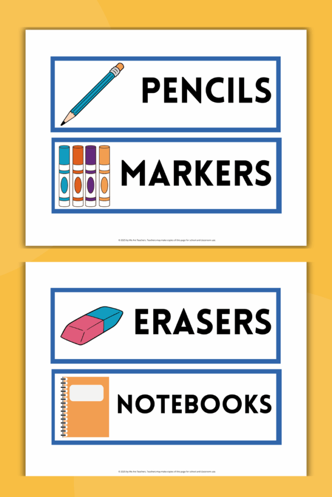 Label student materials