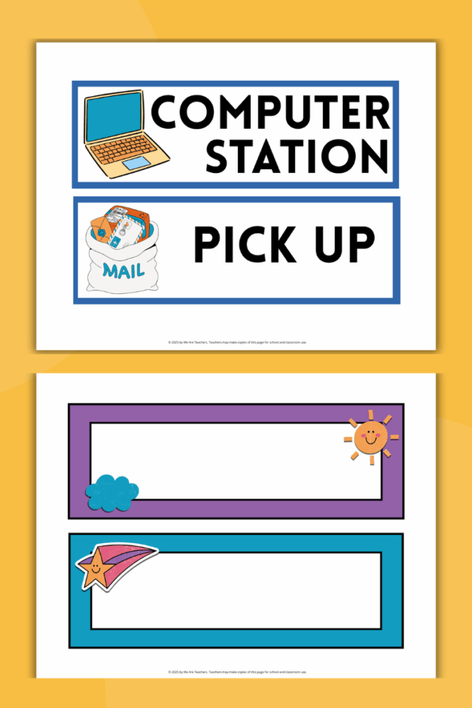 Label cubbies and desks