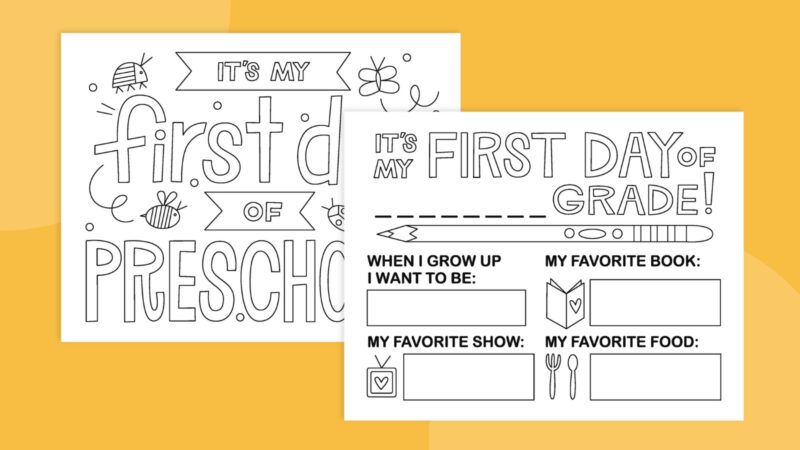 first day of school signs for early elementary