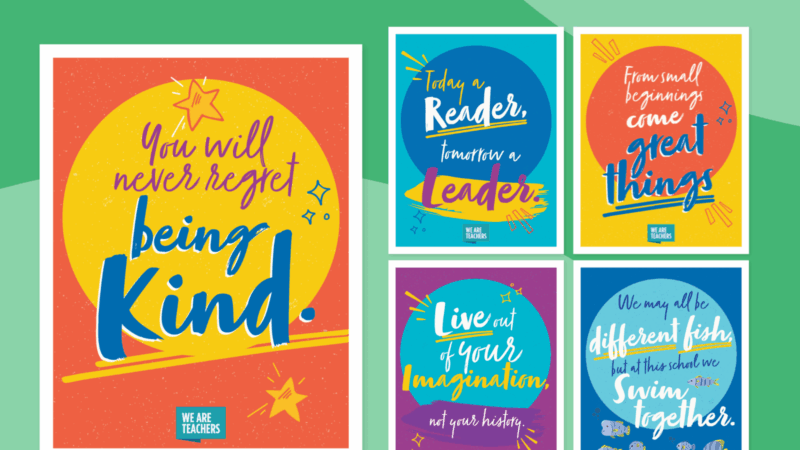 Five examples of classroom quotes posters