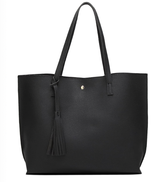 Black Dreubea Leather Totebag