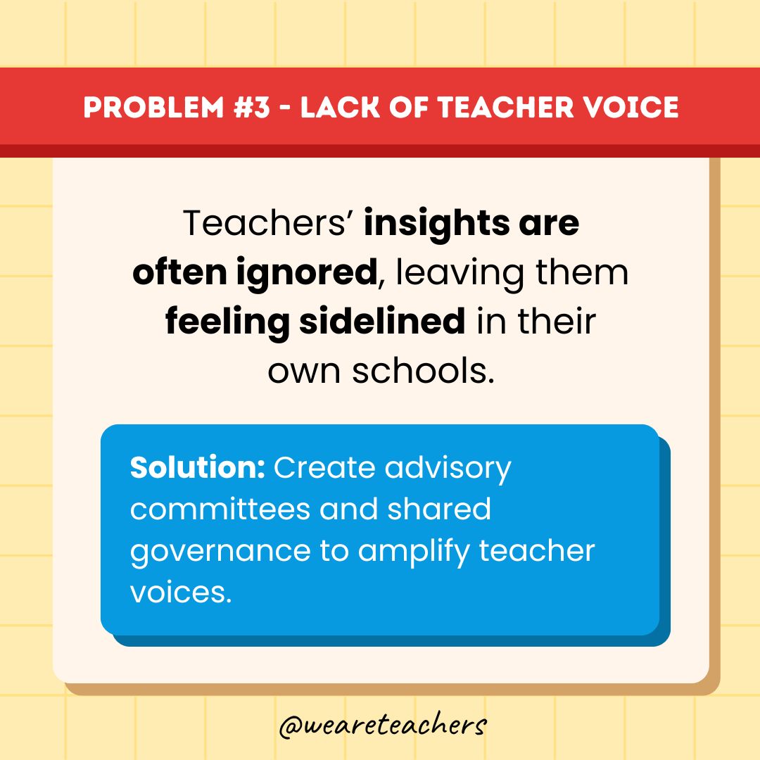 Infographic about the lack of teacher voice and how it hurts teacher retention
