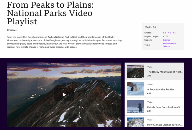 BBC Learning Hub National Parks Playlist Sample free classroom videos from BBC Learning Hub's National Parks playlist