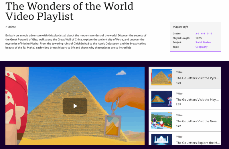 BBC Learning Hub Wonders of the World playlist BBC Learning Hub's Wonders of the World video playlist