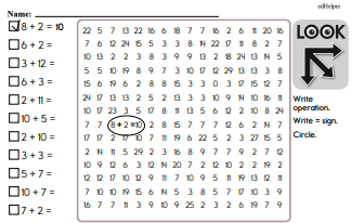 Number search for middle school math students.