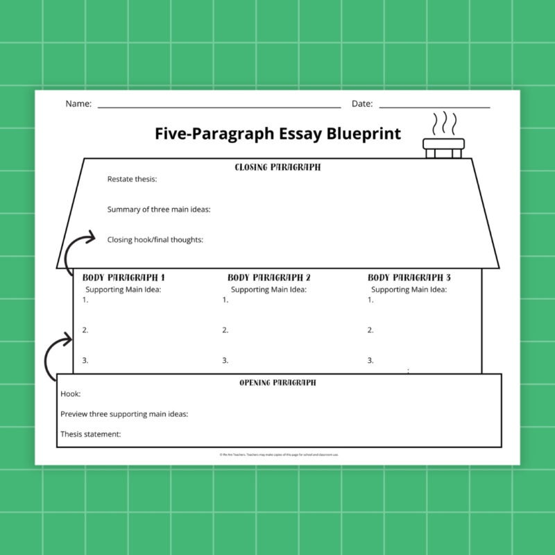 Five Paragraph Essay Planner Worksheet Blueprint