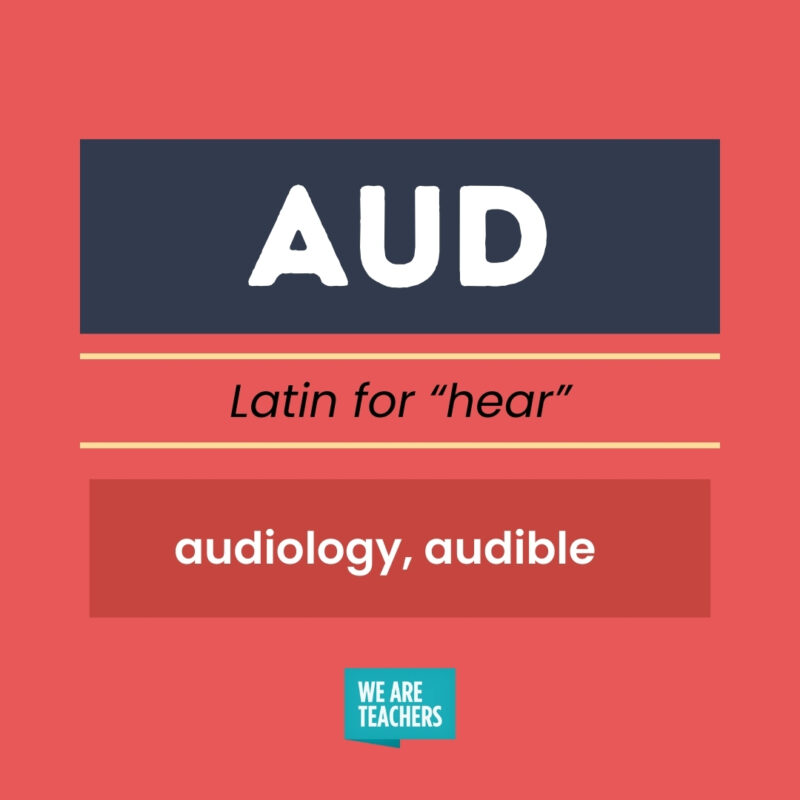 Greek and Latin Root Words AUD, Latin for