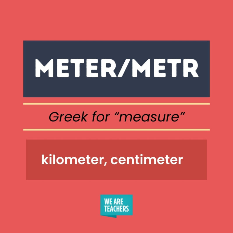 Greek and Latin Root Words METER/METR Greek for measure