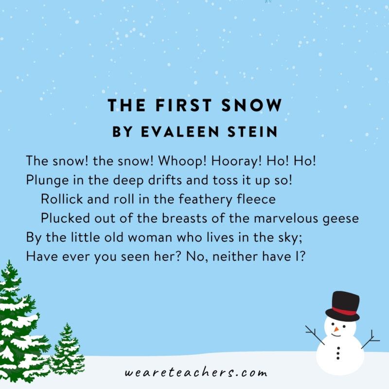 Winter Poems for Kids The First Snow a picture of the poem