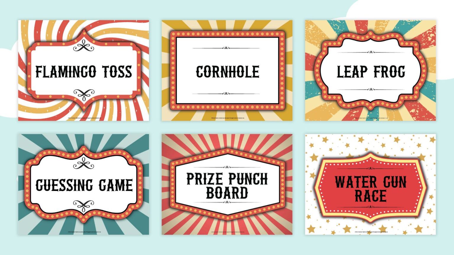 printable carnival station sign examples