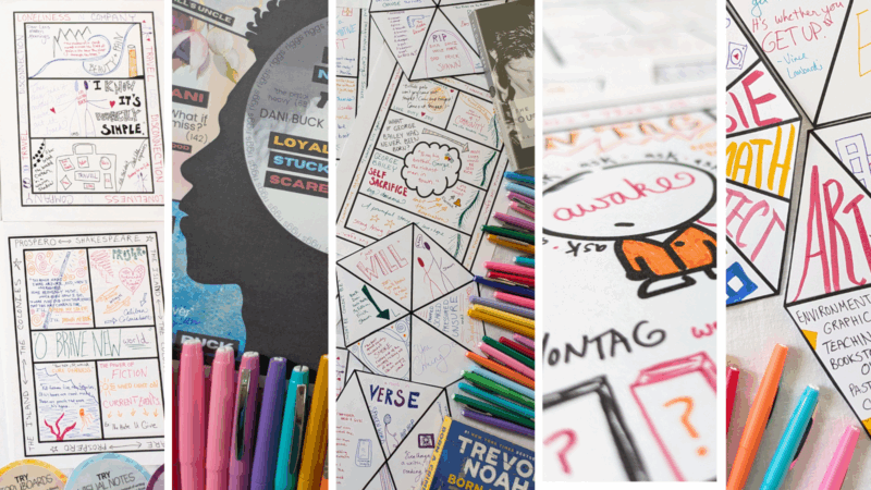 One-Pager Example Collage a collage of many different types of one-pagers teachers can use with students in their classroom