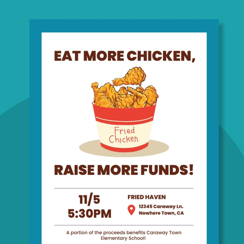 Chicken restaurant fundraiser flyer template