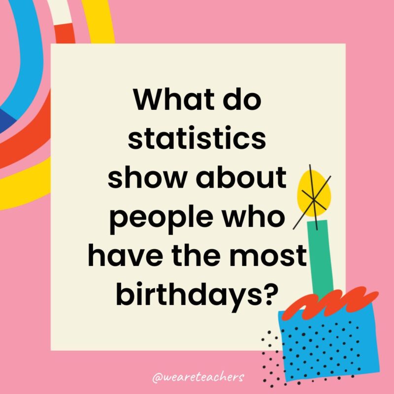 a birthday frame with the joke: What do statistics show about people who have the most birthdays?