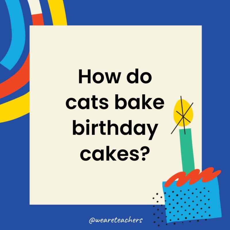 How do cats bake birthday cakes?