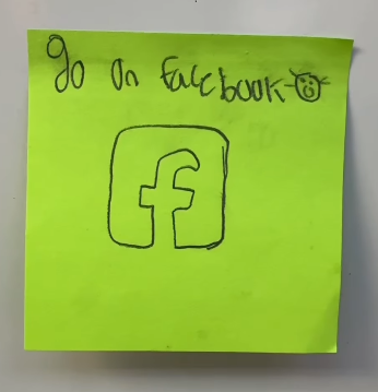 This Teacher Asked His Students What People In Their 40s Do For Fun, And We’re Dying (Maybe Literally) Student illustration on Post-It of what people in their 40s do for fun