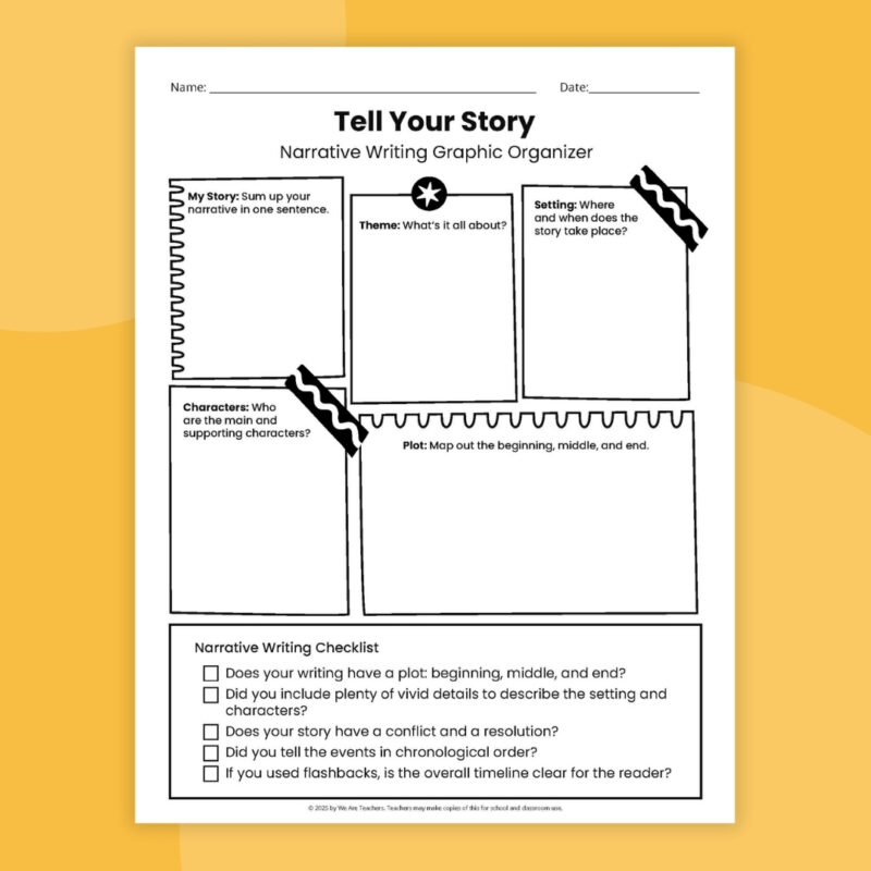 an image of a narrative writing graphic organizer