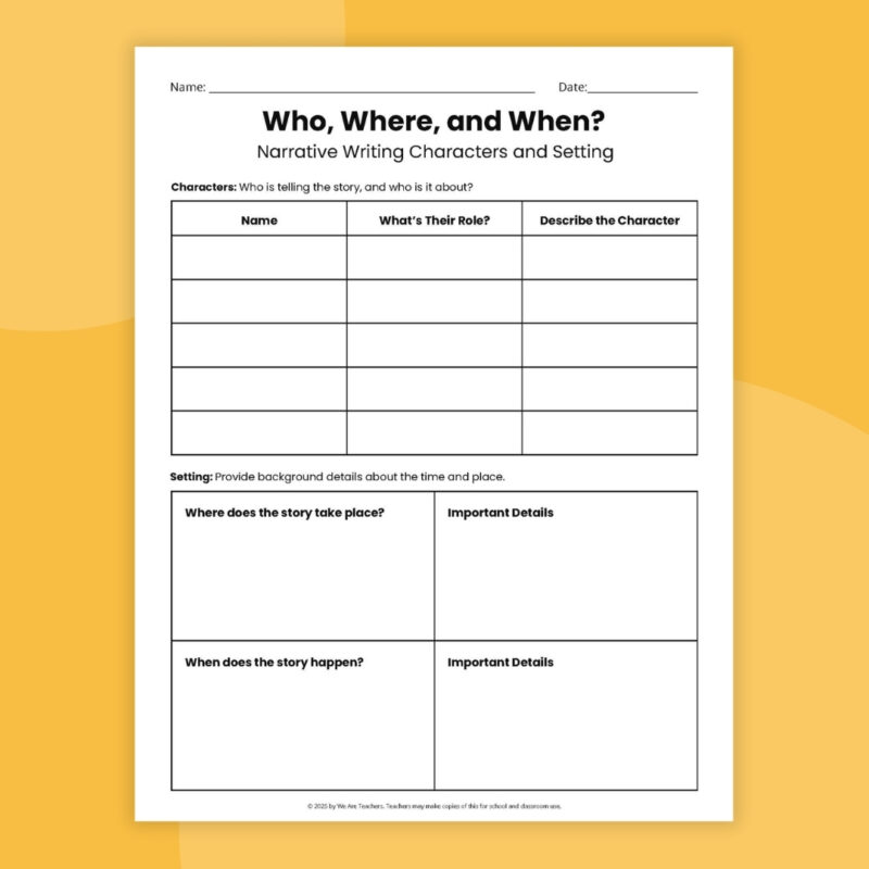 an image of a narrative writing graphic organizer