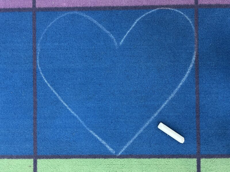 heart with chalk outline