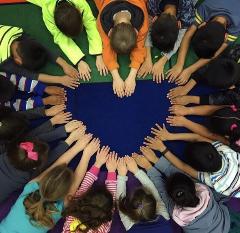 student heart in classroom