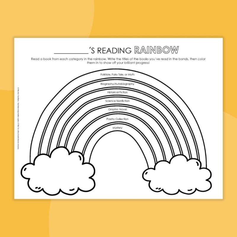 reading rainbow printable 