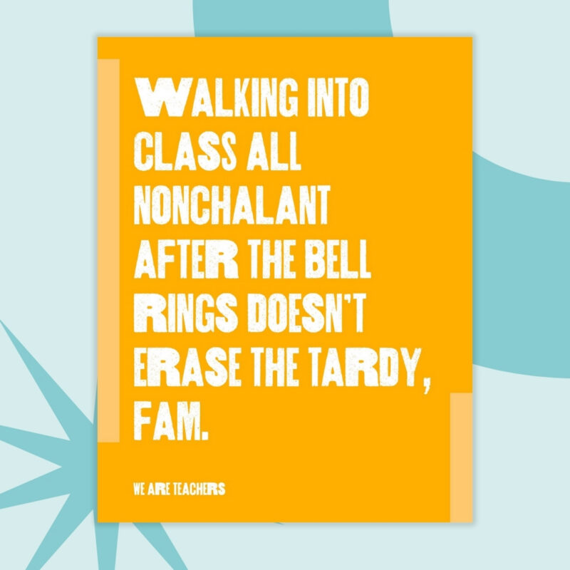 a printable poster of teen slang