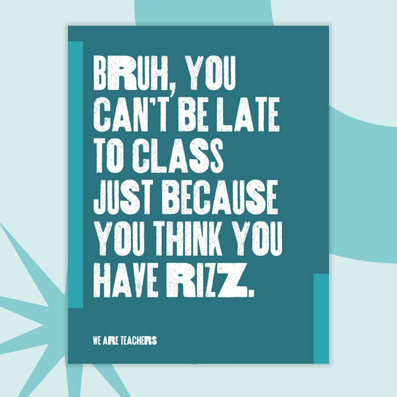 a printable poster of teen slang