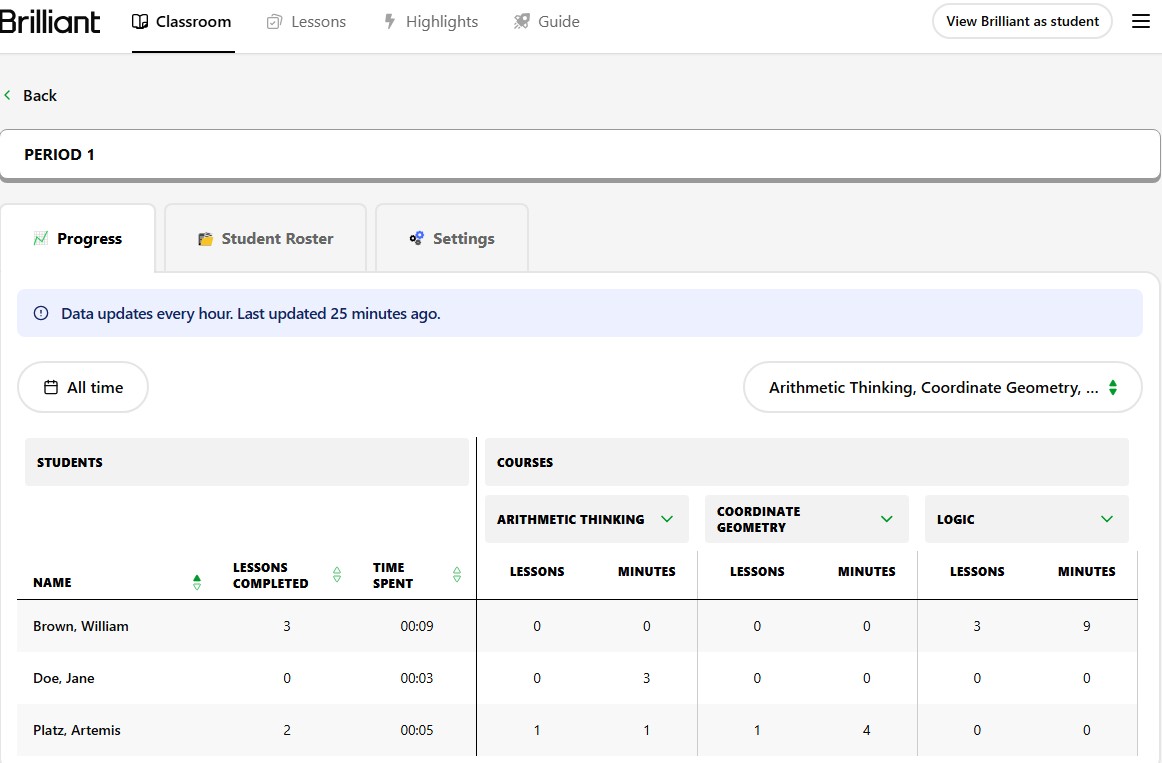 Brilliant progress report