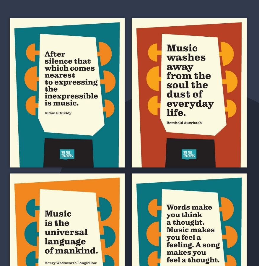 a collection of printable music quote posters