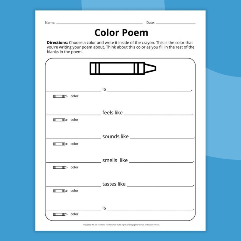 color-poem-3 color poem writing page