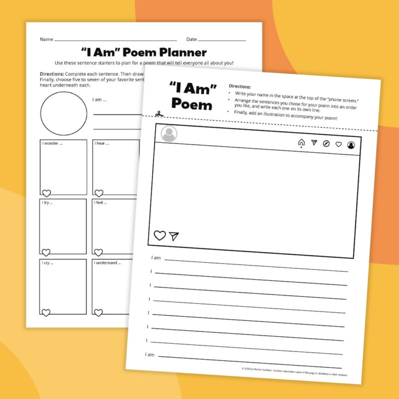 Poetry Worksheet Bundle an image of two different poetry worksheet examples