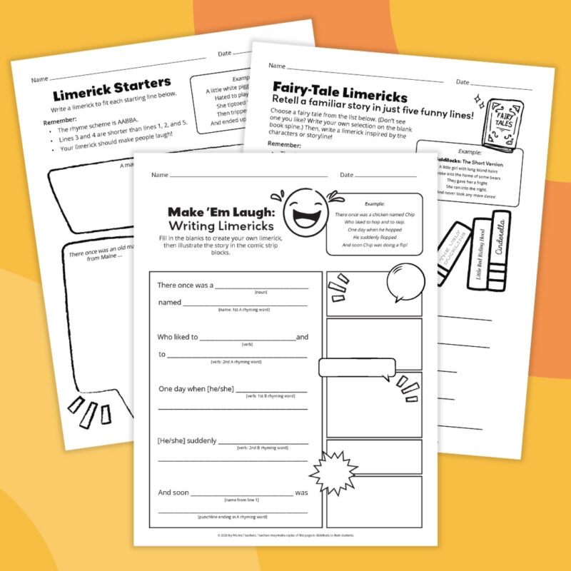 Poetry Worksheet Bundle an image of three different poetry worksheet examples