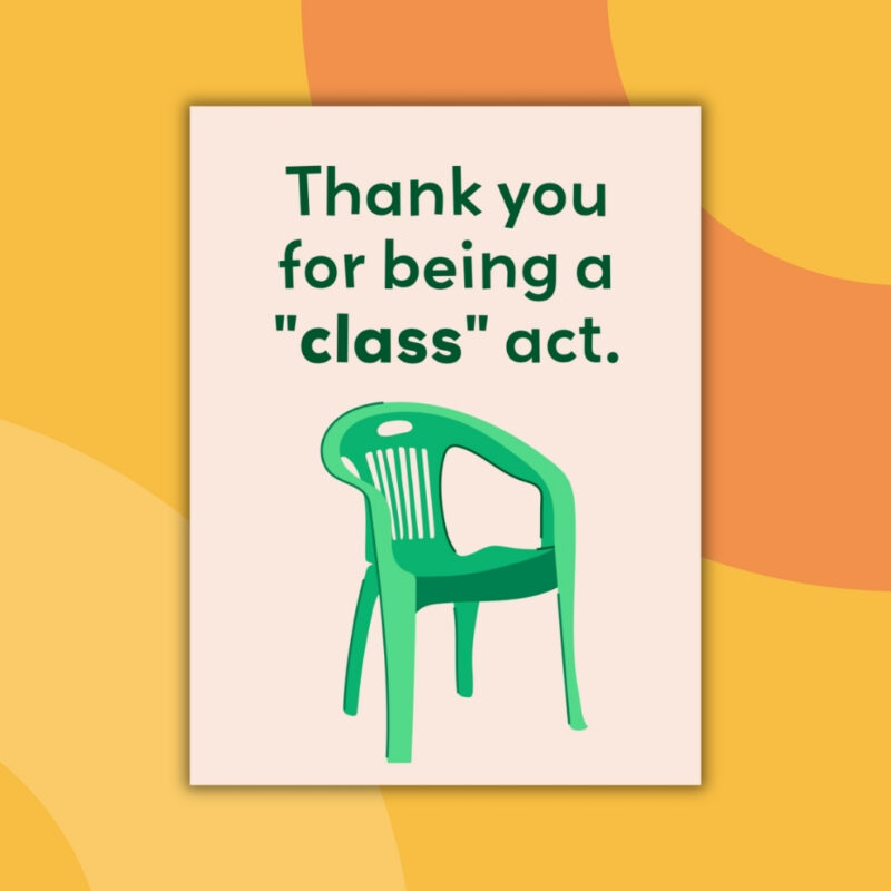 an image of a printable thank you card from teachers to students example