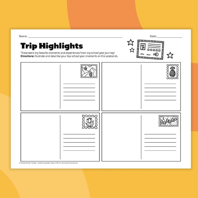 1 printable image from the end of the year memory printable