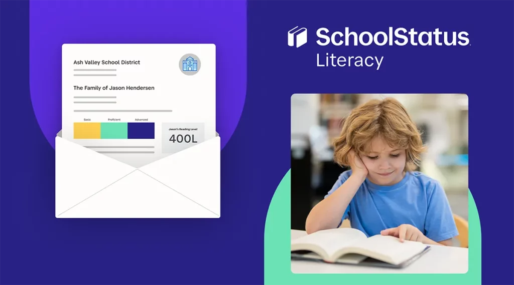 A promotional image for SchoolStatus Literacy