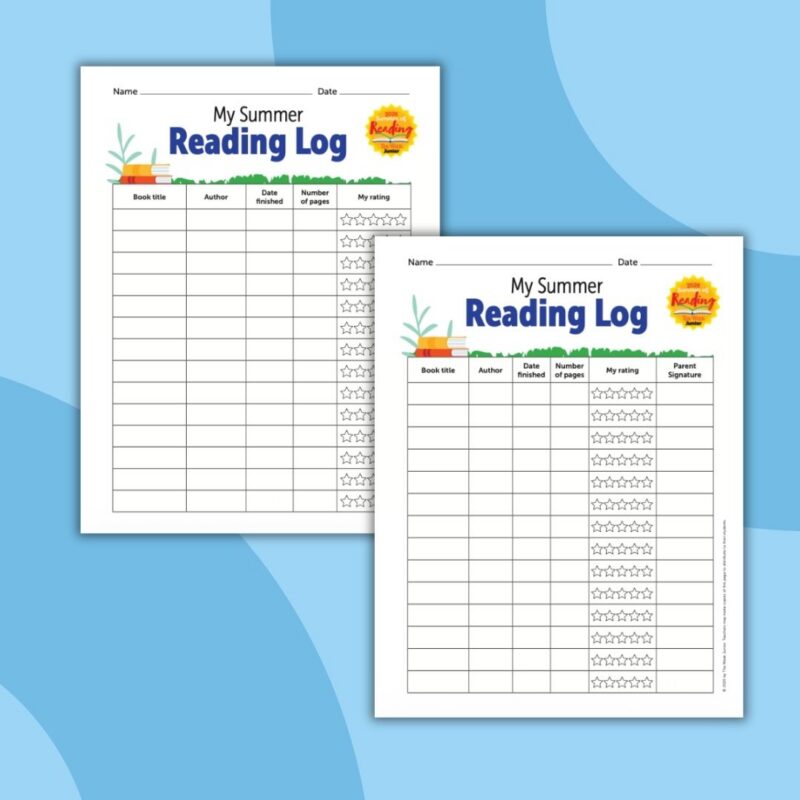 Reading Log from We Are Teachers