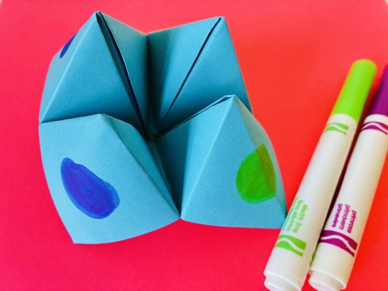 an image of a fine motor activity that has students fold paper into a fortune teller