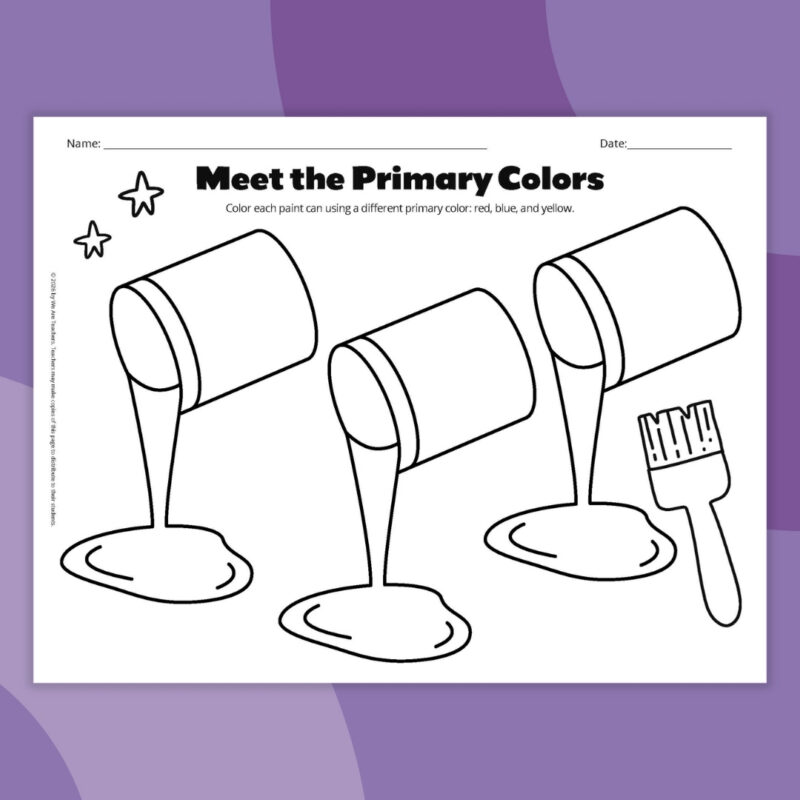 color theory worksheet about primary colors 